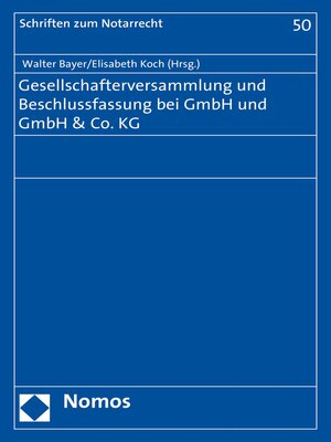 cover image of Gesellschafterversammlung und Beschlussfassung bei GmbH und GmbH & Co. KG